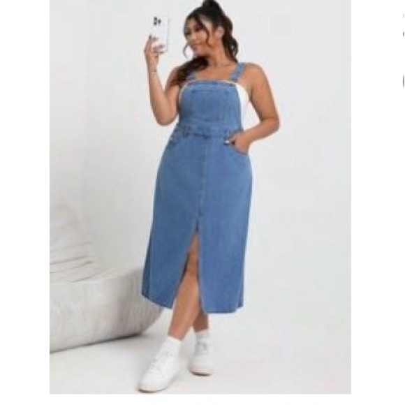 Blue Denim Overalls with Classic Jean Style - Picture 1 of 1